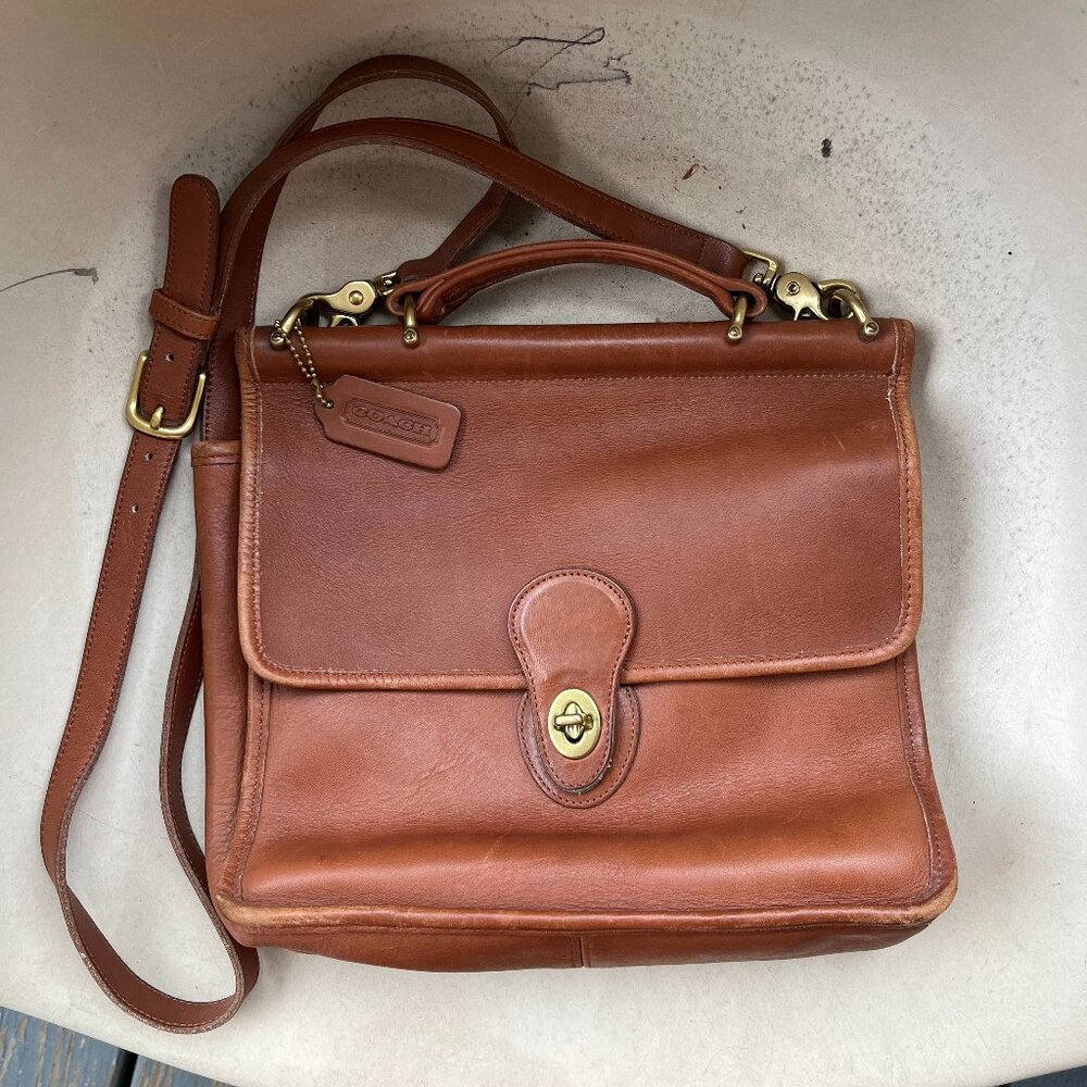 Vintage Coach Original Willis 9927 Satchel/Crossbody Tan Leather Bag